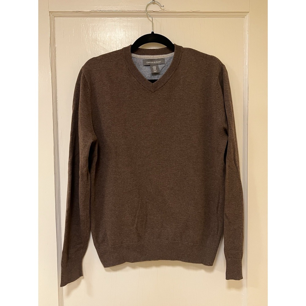 Grayson & Dunn Mens V Neck Sweater Quiet Luxury Old Money Preppy 100 Cotton Sz M